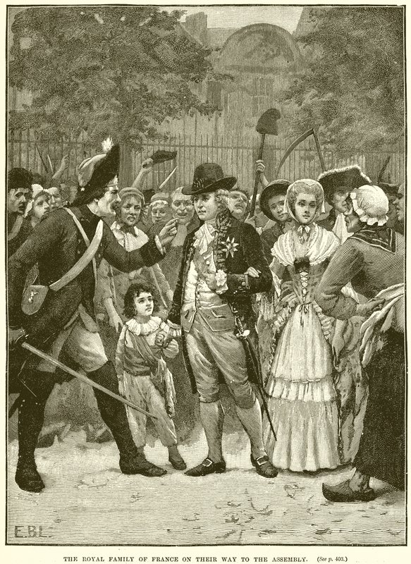 The Royal Family of France on their Way to the Assembly by English School