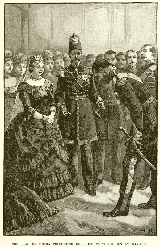 The Shah of Persia presenting his Suite to the Queen at Windsor by English School