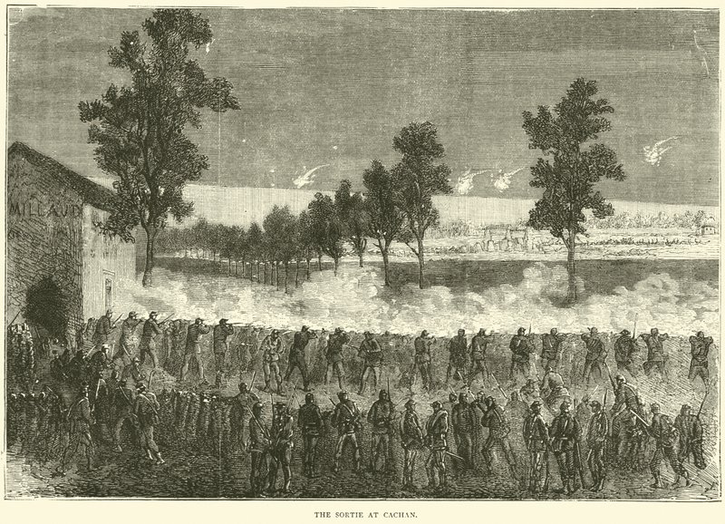 The Sortie at Cachan, October 1870 by English School
