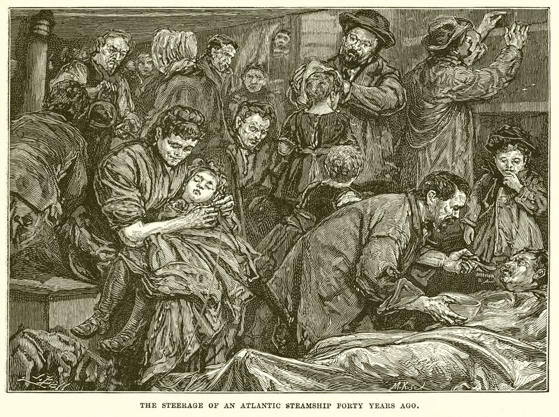 The Steerage of an Atlantic Steamship Forty Years Ago by English School