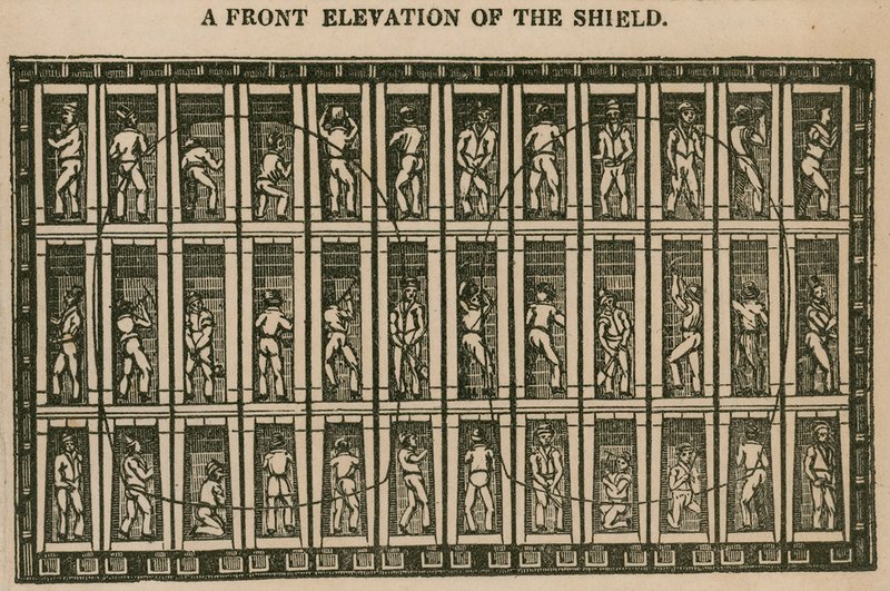 The Thames Tunnel: A Front Elevation of the Shield by English School