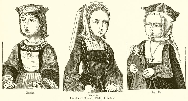 The Three Children of Philip of Castile by English School