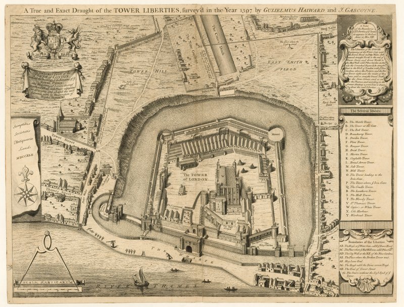 The Tower of London Surveyed in 1597 by English School