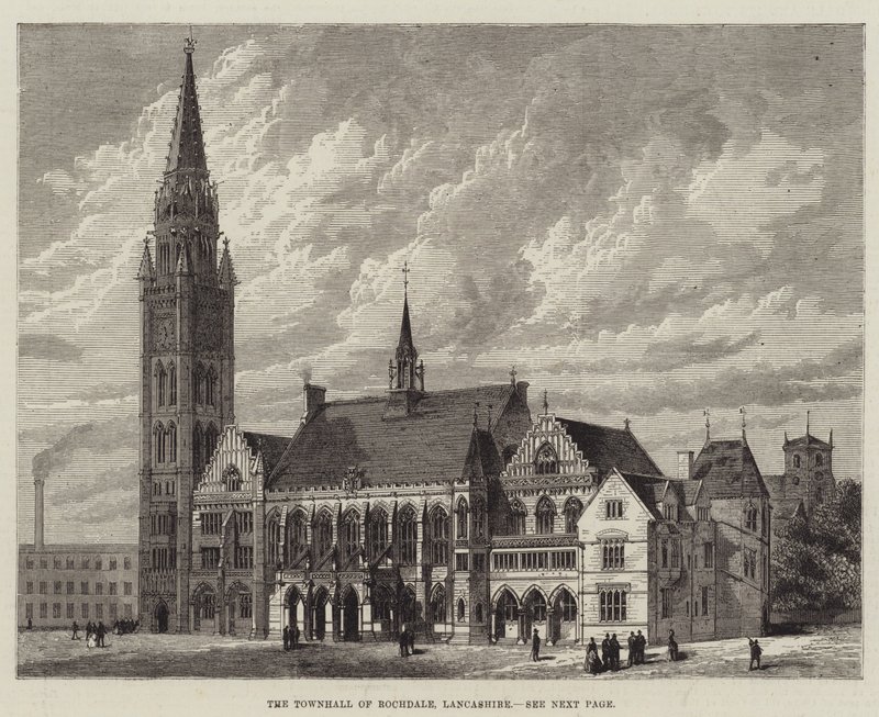 The Townhall of Rochdale, Lancashire by English School