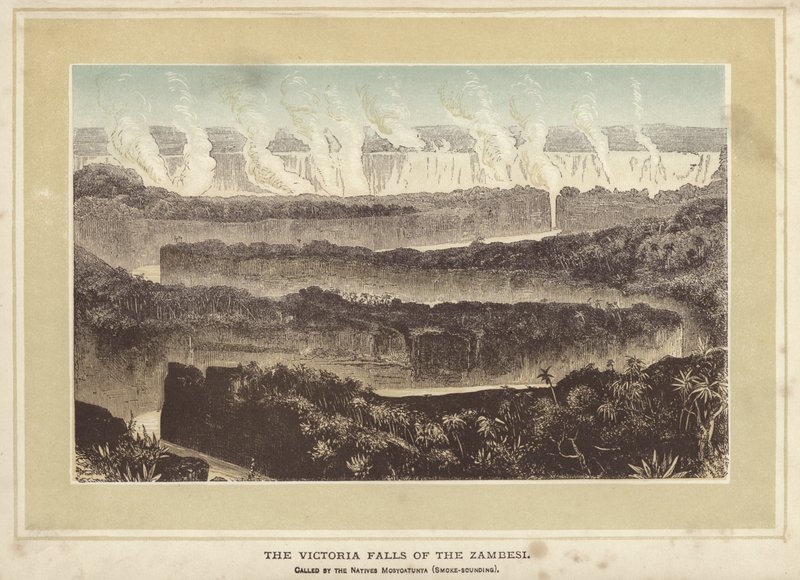 The Victoria Falls of the Zambesi, Called by the Natives Mosyoatunya, Smoke-sounding by English School