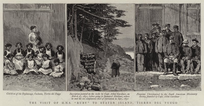 The Visit of HMS Ruby to Staten Island, Tierra del Fuego by English School