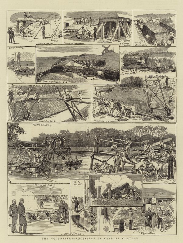 The Volunteers, Engineers in Camp at Chatham by English School