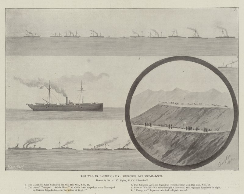 The War in Eastern Asia, Sketches off Wei-Hai-Wei by English School