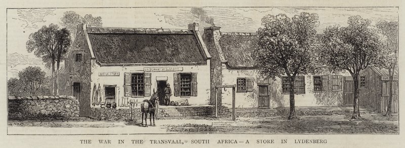 The War in the Transvaal, South Africa, a Store in Lydenberg (engraving) by English School