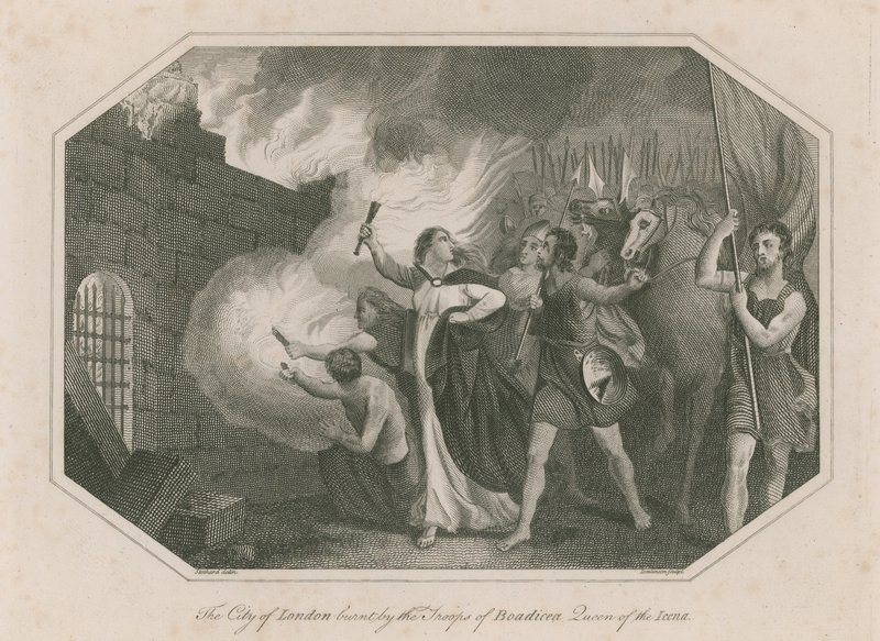 The City of London Burnt by the Troops of Boadicea, Queen of the Iceni by English School