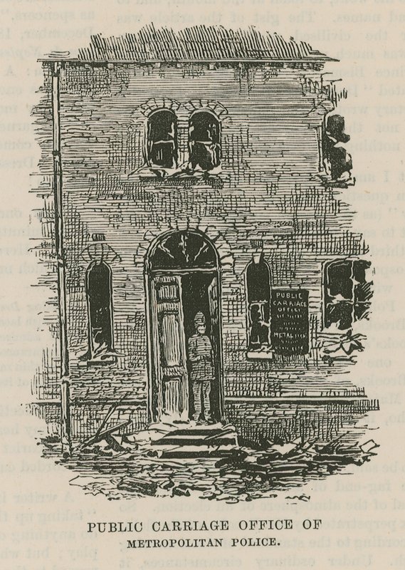 The Dynamite Outrage in Westminster; Public Carriage Office of the Metropolitan Police by English School