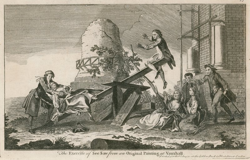 The Exercise of See Saw from an Original Painting in the Vauxhall Gardens, London by English School