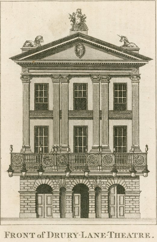 The front of Drury Lane Theatre, London by English School