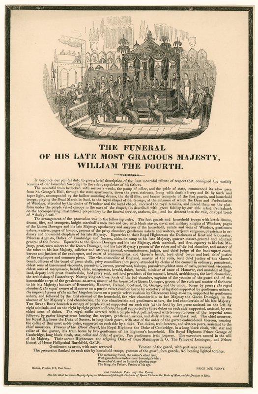 The funeral of King William IV by English School