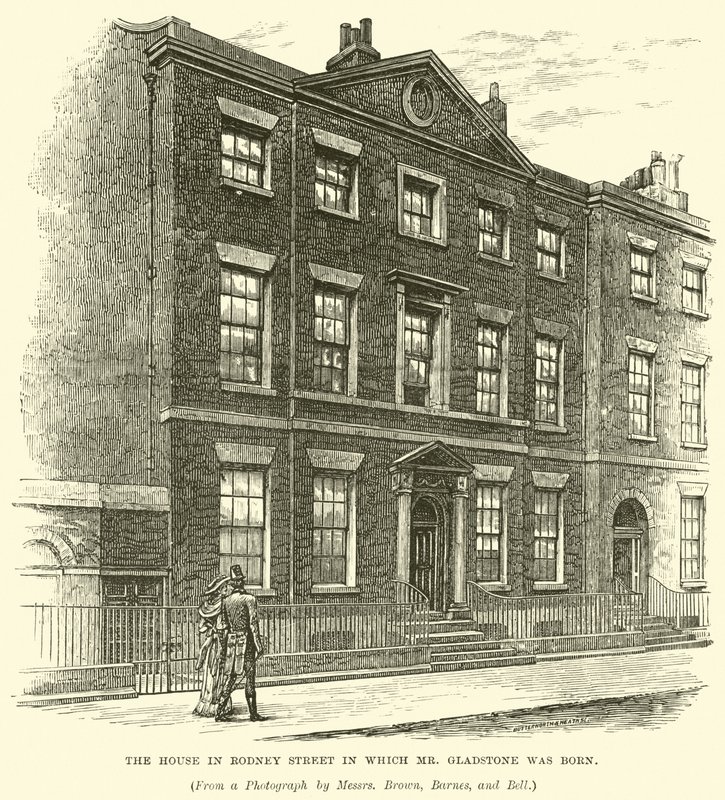 The house in Rodney Street in which Mr. Gladstone was born by English School