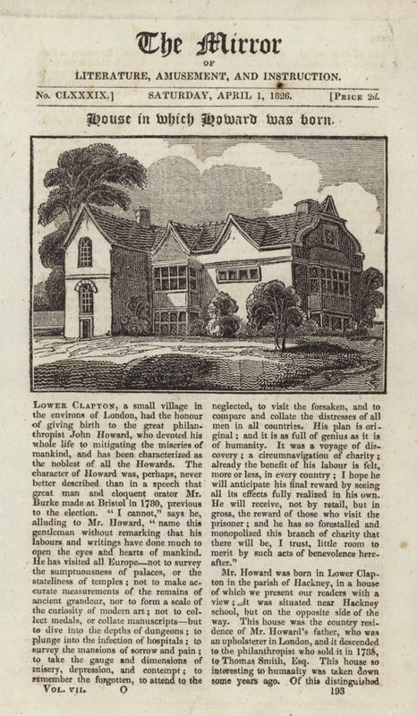 The House in Which John Howard Was Born by English School