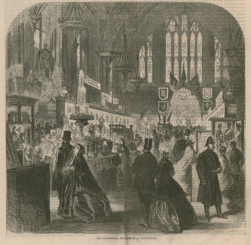 The industrial exhibition at Guildhall, London by English School
