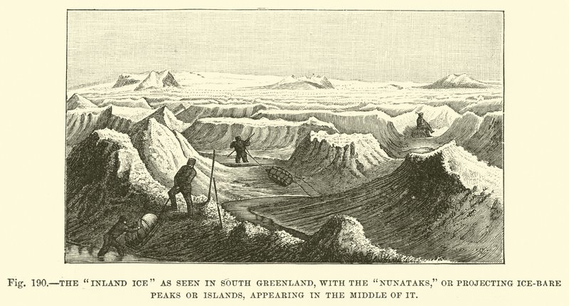 The Inland Ice as Seen in South Greenland, with the Nunataks Appearing in the Middle of It by English School