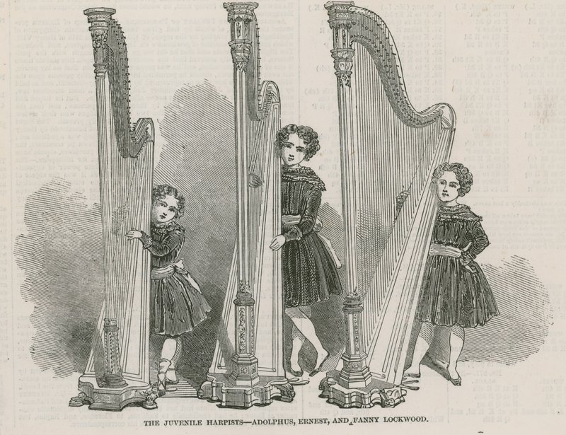 The Juvenile Harpists - Adolphus, Ernest and Fanny Lockwood by English School