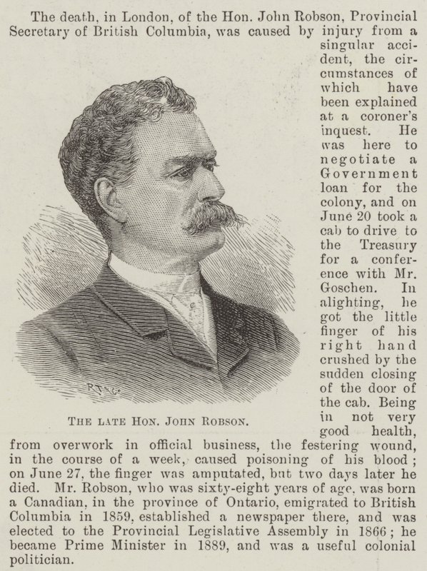 The late Honourable John Robson by English School