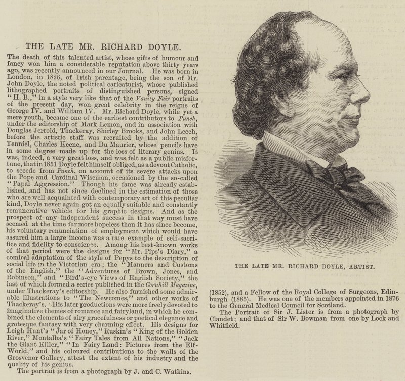 The late Mr Richard Doyle, Artist by English School