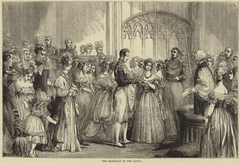 The marriage of Queen Victoria and Prince Albert of Saxe-Coburg and Gotha by English School