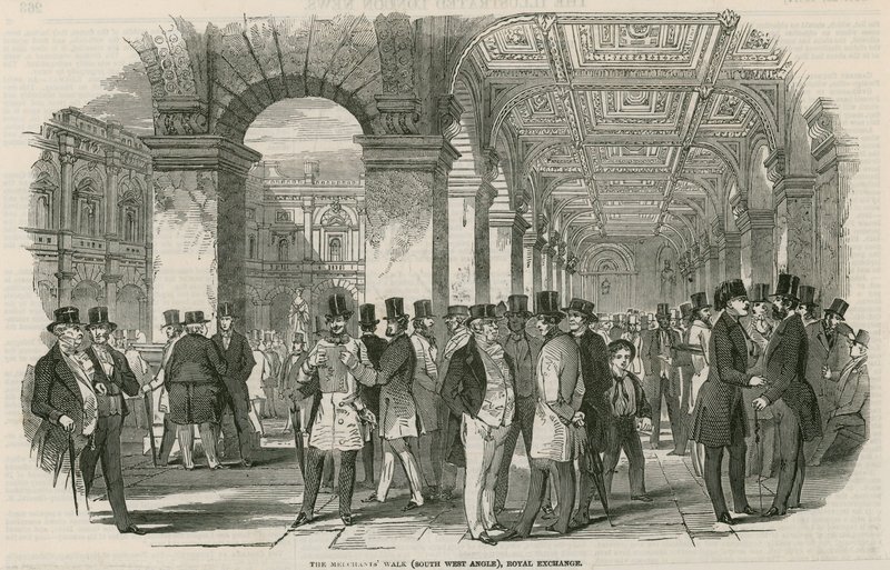 The Merchants Walk (South West Angle), Royal Exchange by English School