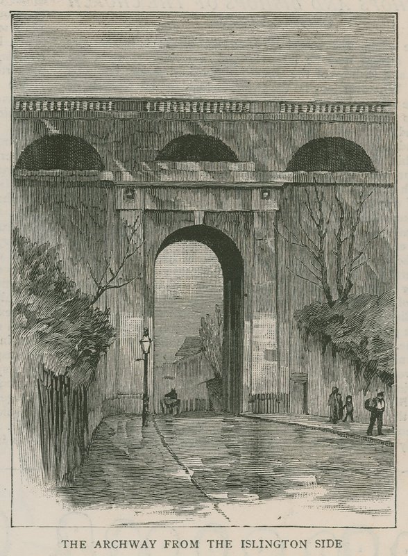 The New Anti-Suicide Railings at Highgate Archway: The Archway from the Islington Side by English School