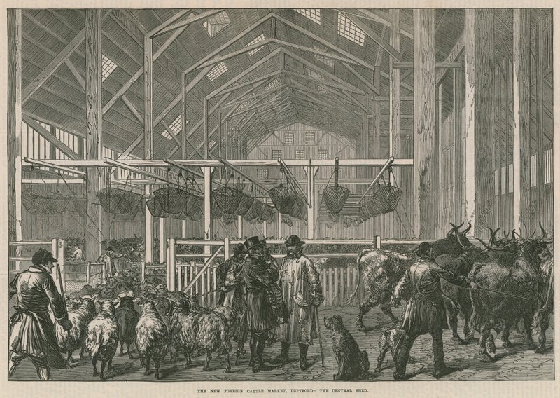 The New Foreign Cattle Market, Deptford, London - The Central Shed by English School