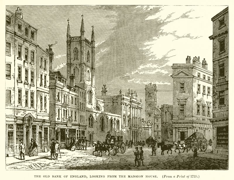The Old Bank of England, Looking from the Mansion House by English School