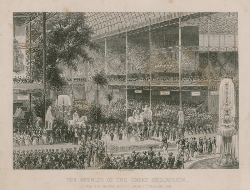 The opening of the Great Exhibition by Queen Victoria, 1 May 1851 by English School