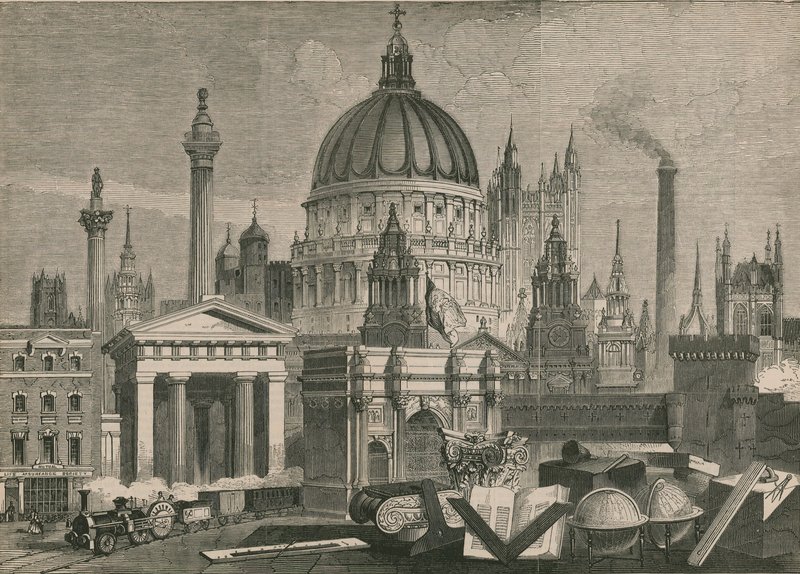 The Principal Architectural Works of Great Britain, Grouped with Masonic Emblems by English School