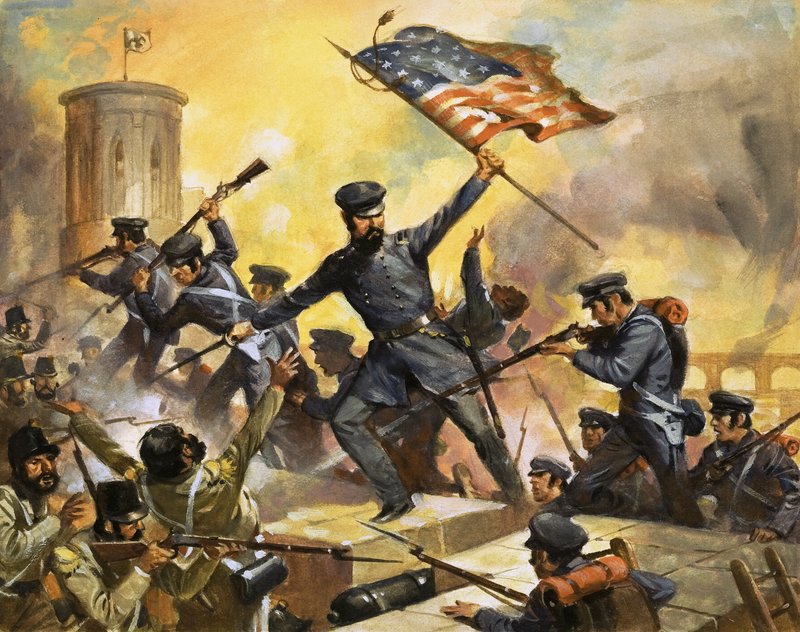 The Storming of the Fortress at Chapultepec by English School