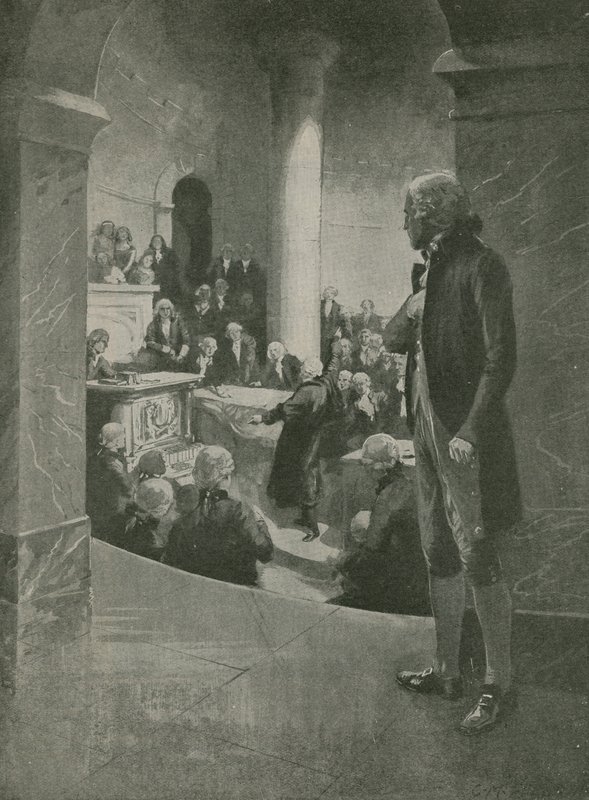 Thomas Jefferson Listening to the Treason Speech by English School
