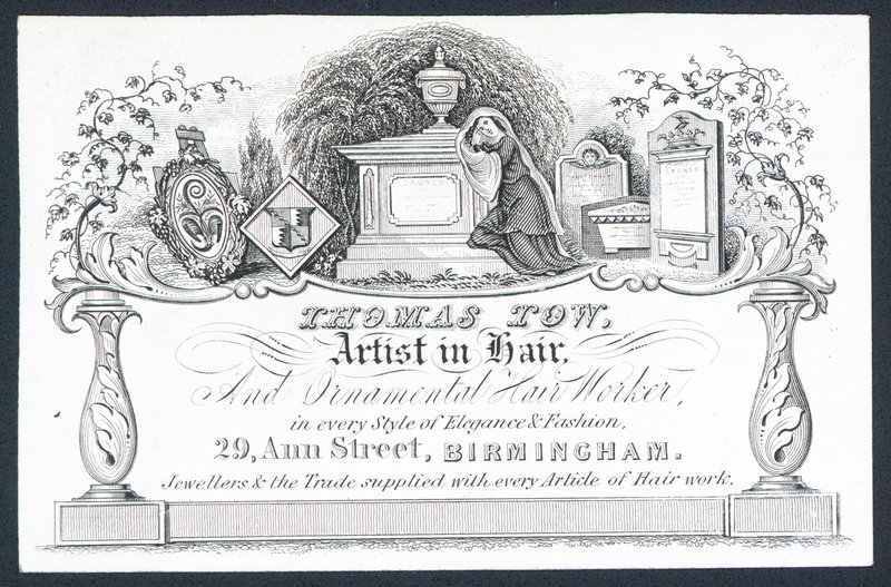 Thomas Tow, Artist in Hair, Trade Card by English School