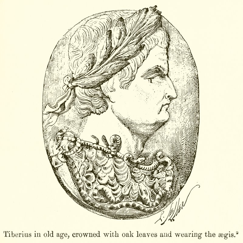 Tiberius in Old Age, Crowned with Oak Leaves and Wearing the Aegis by English School