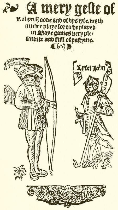 Title Page of A Mery Geste of Robyn Hood, 1550 by English School