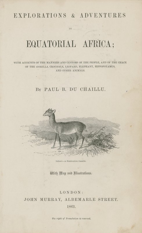 Title page of Du Chaillu
