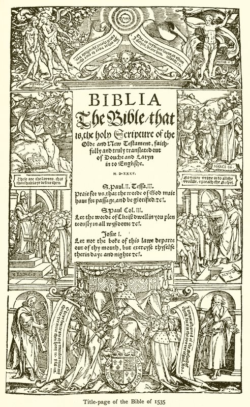 Title Page of the Bible of 1535 by English School