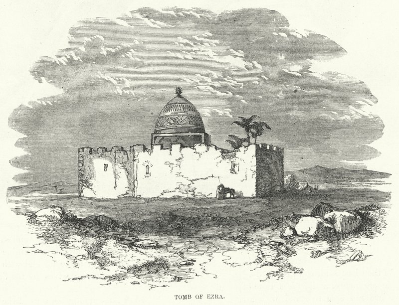 Tomb of Ezra (engraving) by English School