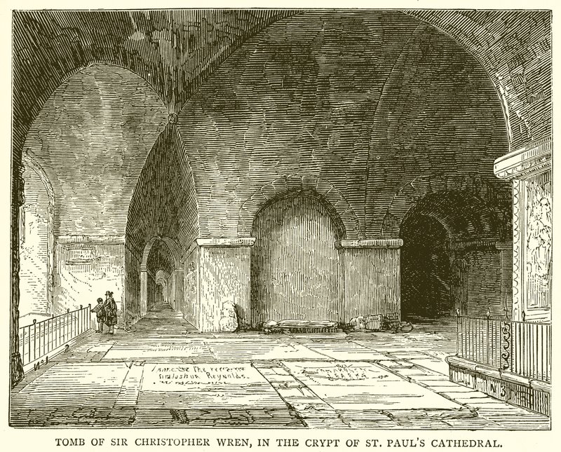 Tomb of Sir Christopher Wren, in the Crypt of St. Paul