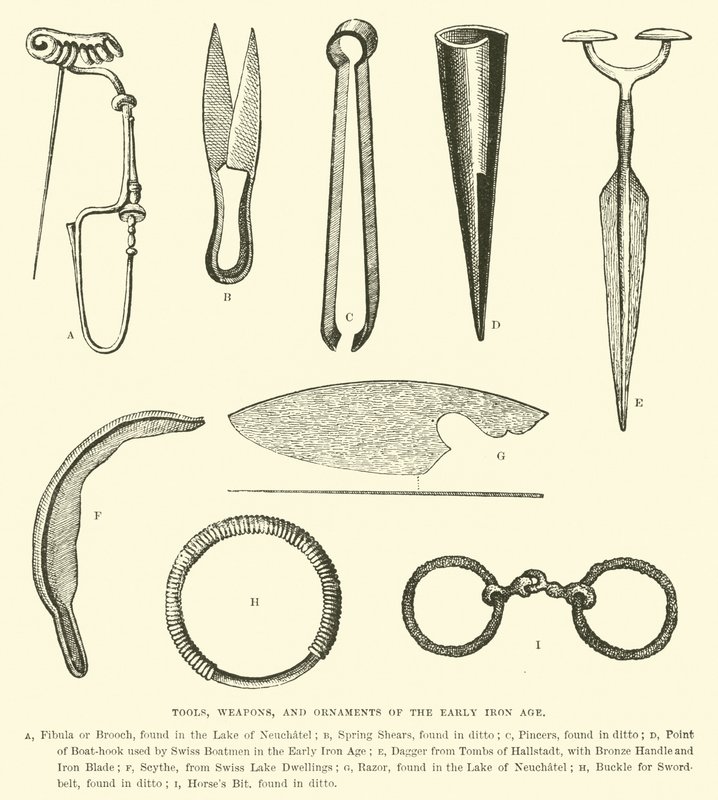 Tools, Weapons, and Ornaments of the Early Iron Age by English School