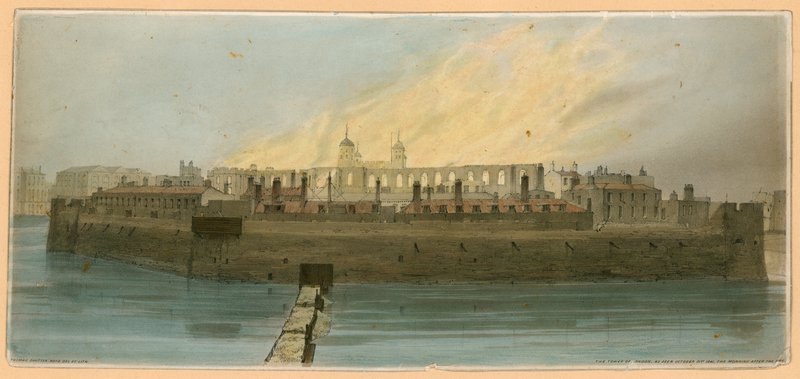 Tower of London Fire, 1841 by English School