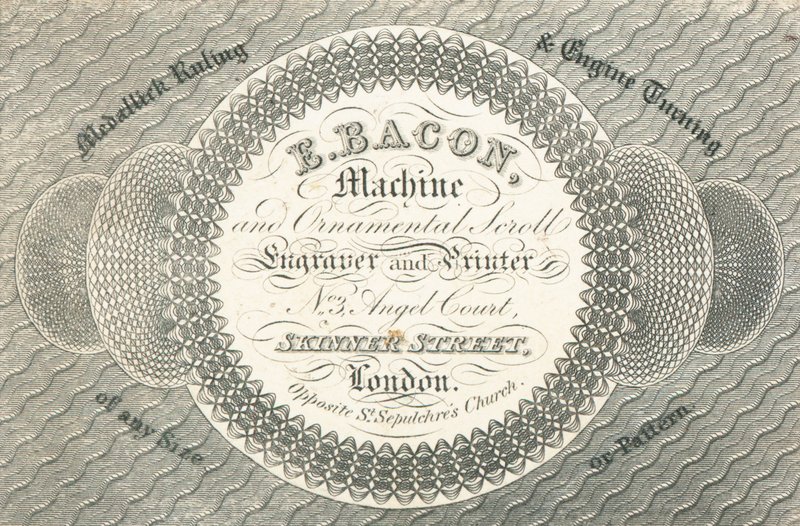 Trade Card, E Bacon by English School