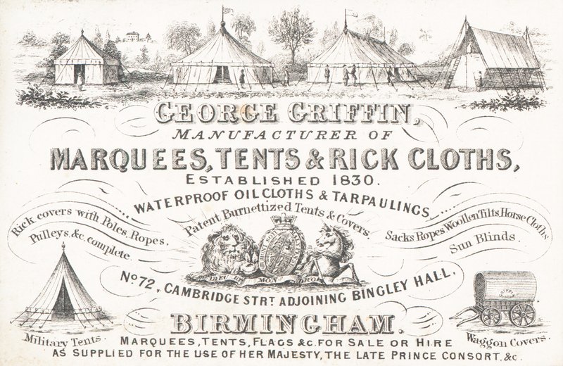 Trade card, George Griffin by English School