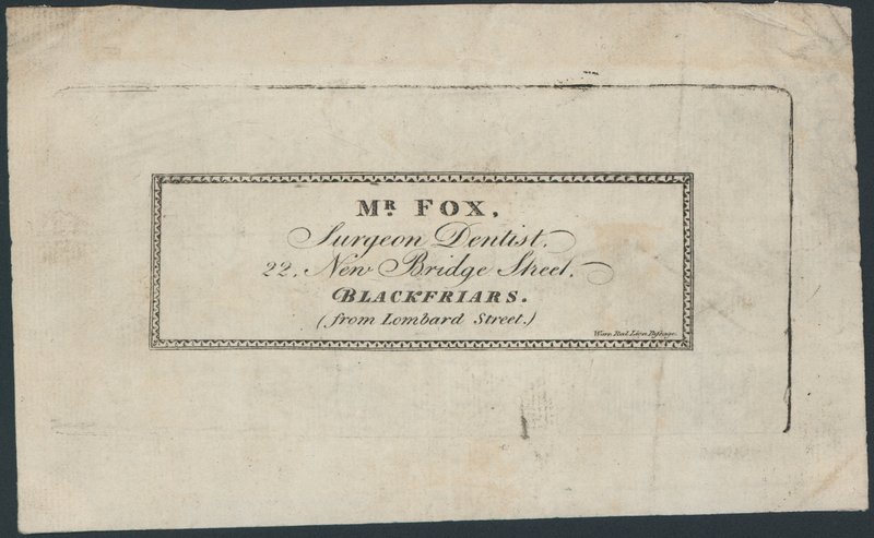 Trade Card, Mr Fox by English School