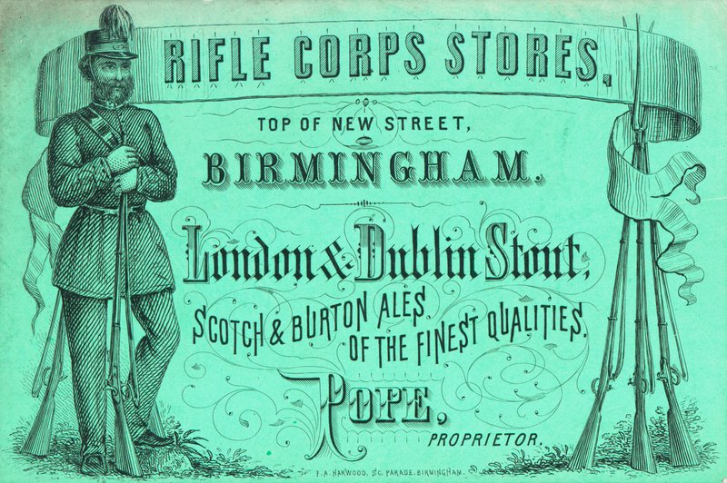 Trade Card, Rifle Corps Stores by English School