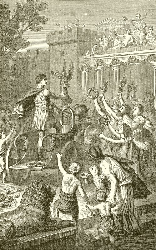 Triumphal Return of an Olympic Victor by English School
