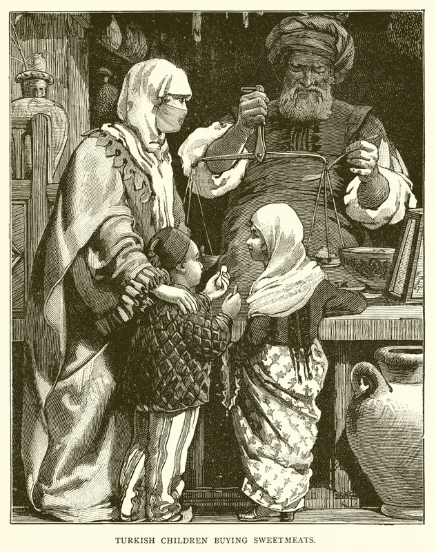 Turkish Children Buying Sweetmeats by English School