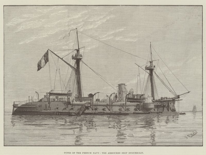 Types of the French Navy, the Armoured Ship Duguesclin by English School